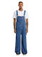 Classic Men's Denim Overalls with Loose Fit Blue