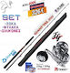 Oceanic Giant Tail Fishing Rod for Drop Guard Sinker / Trolling 2.1m With Mechanism 100-250gr + NOEBY JG 1500 Max Drag 15kg (Left)