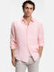 Relegant_6 Long Sleeve Linen Shirt Light Pink