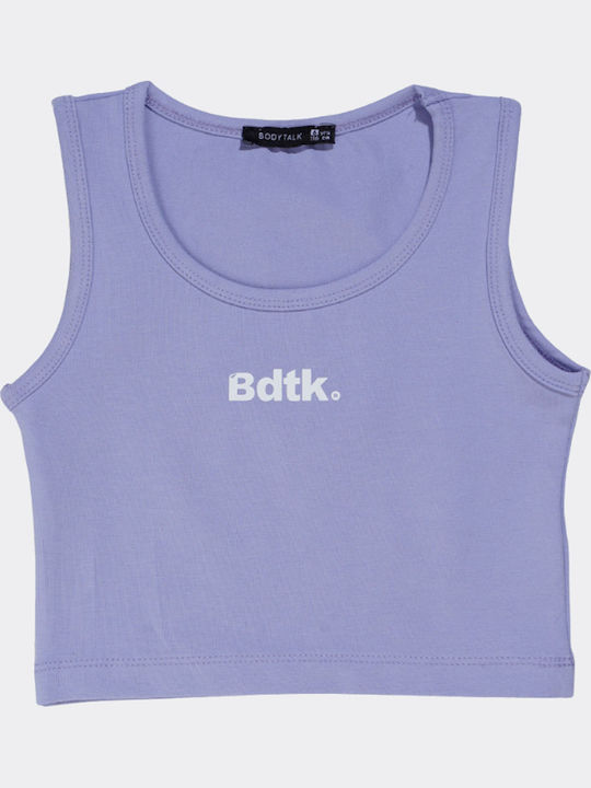 Kids Crop Top Sleeveless Purple
