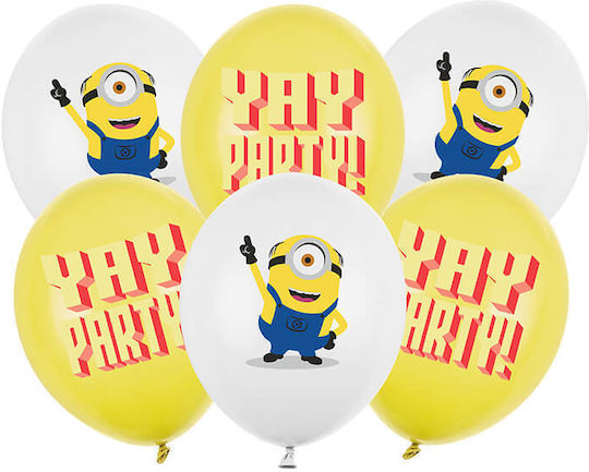 Σετ 6 Μπαλόνια Minions Latex Κίτρινα