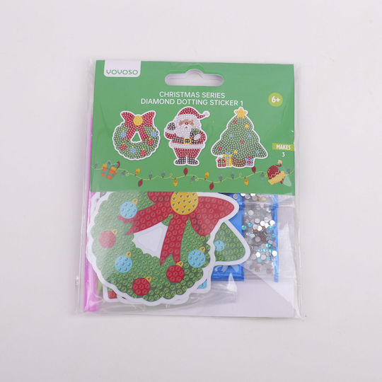 Diy Christmas Series Αυτοκόλλητα Στρας Άγιου Βασίλη 3 Τεμάχια