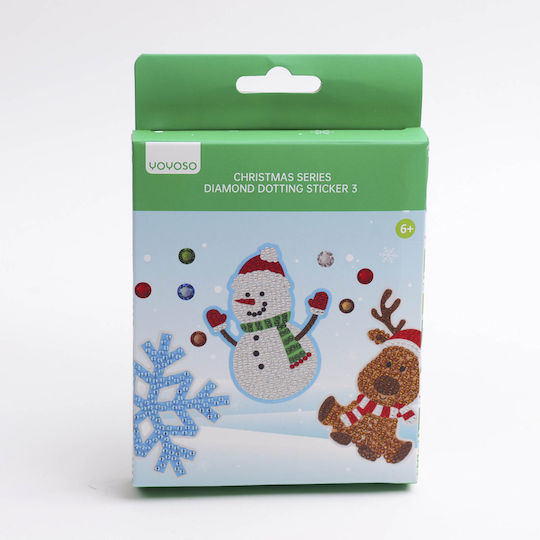 Diy Christmas Series Snowman Stickers with Rhinestones