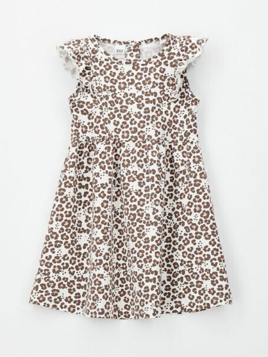 Girls Dress Sleeveless Knitted Cream Brown 4.G557 G2 6CBP