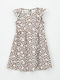 Girls Dress Sleeveless Knitted Cream Brown 4.G557 G2 6CBP