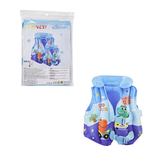 Inflatable Kids Swim Vest Dinosaur Design Large
