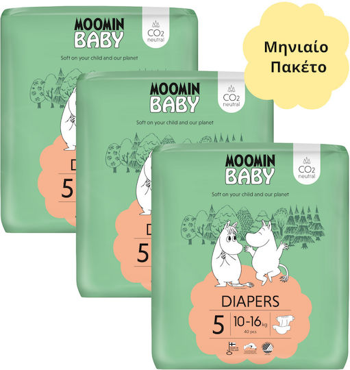 Muumi Baby Tape Diapers Monthly Pack No 5 for 10-16kg 120 Pieces