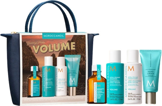Moroccanoil Greetings From Volume Hair Care Treatment Set for Thin Hair with Shampoo Conditioner & Oil 4 Pieces