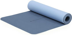 Măture De Exerciții Yoga Albastră Cu Curea De Transport (183x61x0.6cm)