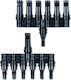 Conector Solar MC4 Splitter Tip T 1 La 6 – Pereche M→ffffff + F→mmmmmm 1500V DC 50A IP68 Material PPO Rezistent UV Cablu 2.5 mm2 4 mm2 6 mm2 – Onuvio