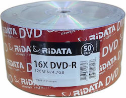 Optische Medien DVD-R 4,7 GB Ridata Rid004 16x 50 Stück Optische Medien DVD-R 4,7 GB Ridata Rid004 16x 50 Stück