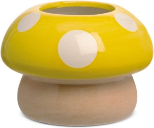 Likò Italia Vază Pentru Plante Ceramică Galbenă 14x14x10cm