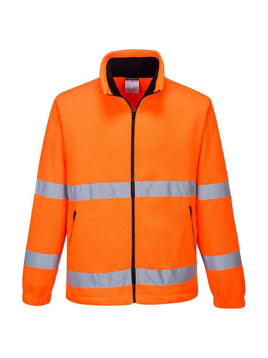 Portwest Μπουφάν Εργασίας Ανακλαστικό με Επένδυση Fleece Πορτοκαλί