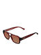 Meller Shipo Unisex Sonnenbrillen mit Roter Horn umrandeter Rahmen und Roter Polarisiertem Glas SP-MAROONGBROWN