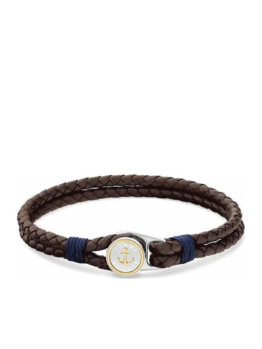 Tommy Hilfiger Herren Armband mit Anker-Design aus Leder 20cm
