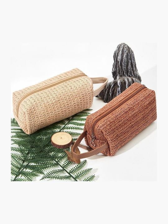 Γυναικείο Τσαντάκι Raffia – Natural Woven Cute Τσαντάκι Taupe