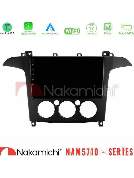 Nakamichi Car Audio System for Ford S-Max 2006-2008 with A/C Bluetooth USB WiFi GPS Apple CarPlay Android Auto with 9" Touch Screen