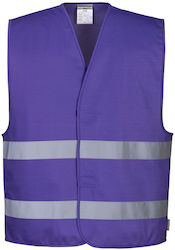 Portwest Men's Safety Vest with Reflective Tapes Purple Portwest Men's Safety Vest with Reflective Tapes Purple