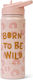 Saro Born To Be Wild Kids Water Bottle Thermos Stainless Steel with Straw 500ml