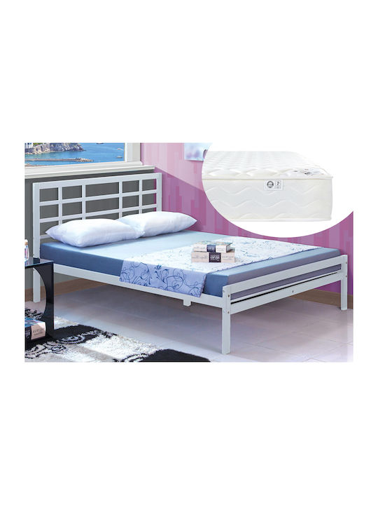 Ibiza Bett Doppel Metall Weiß mit Lattenrost & ...