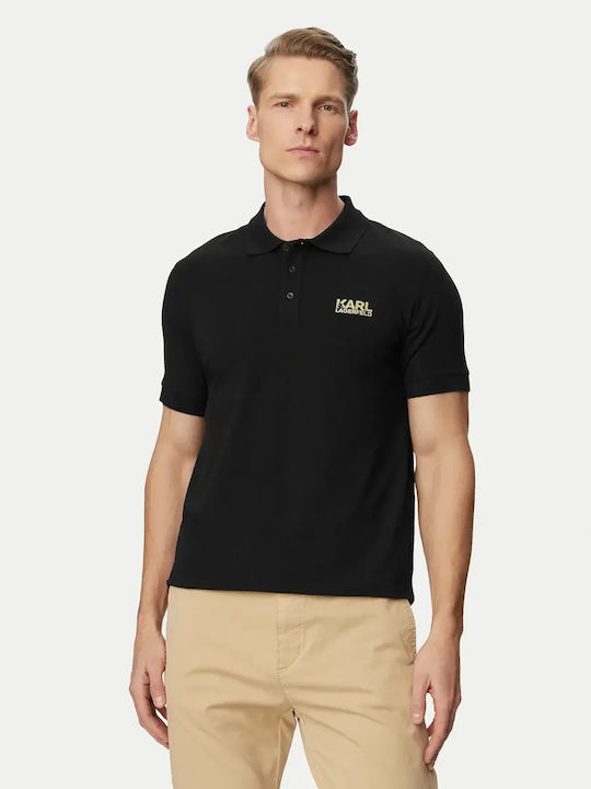 Karl Lagerfeld Polo Short Sleeve Black Blouse