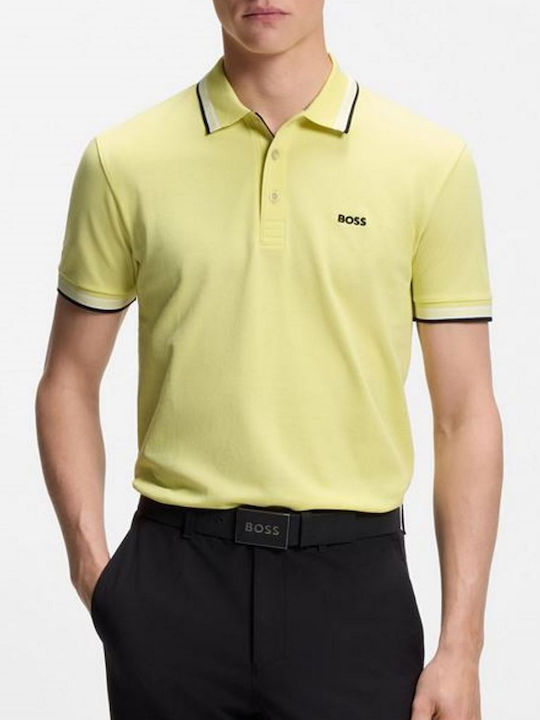 Boss Paddy Polo Bluză Galben Deschis
