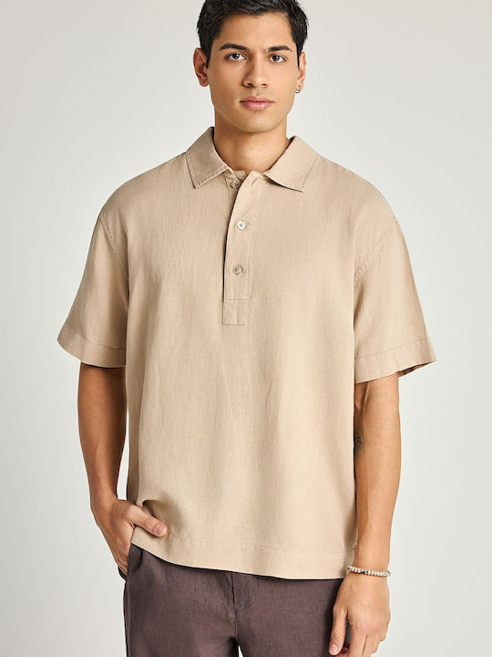 Funky Buddha Polo Μπλούζα Κοντομάνικη Μπεζ