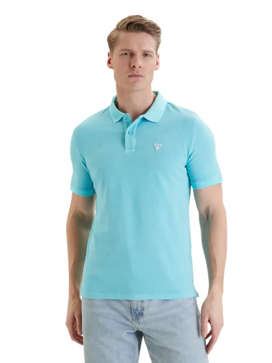 Polo Kurzarm Türkis Bluse