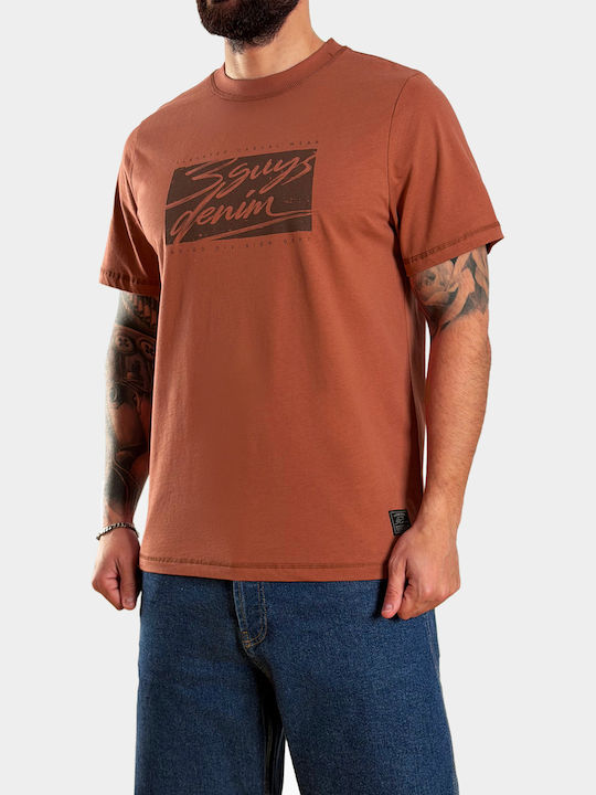 3Guys T-shirt Καφέ Σκουριάς