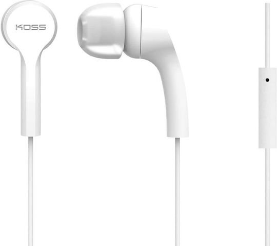 Koss 192617 In-ear Handsfree Ακουστικά με Βύσμα 3.5mm Λευκό