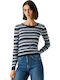 Damen Bluse Gestreift Union Blau