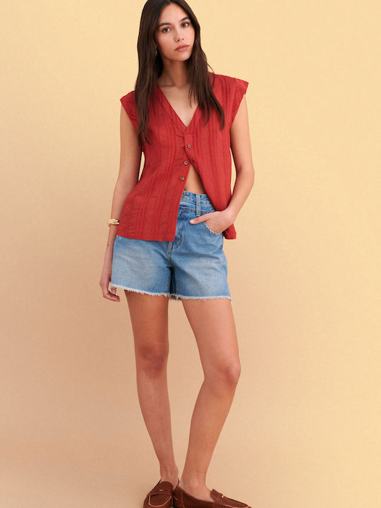 Women's Sleeveless Blouse Red
