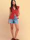 Women's Sleeveless Blouse Red