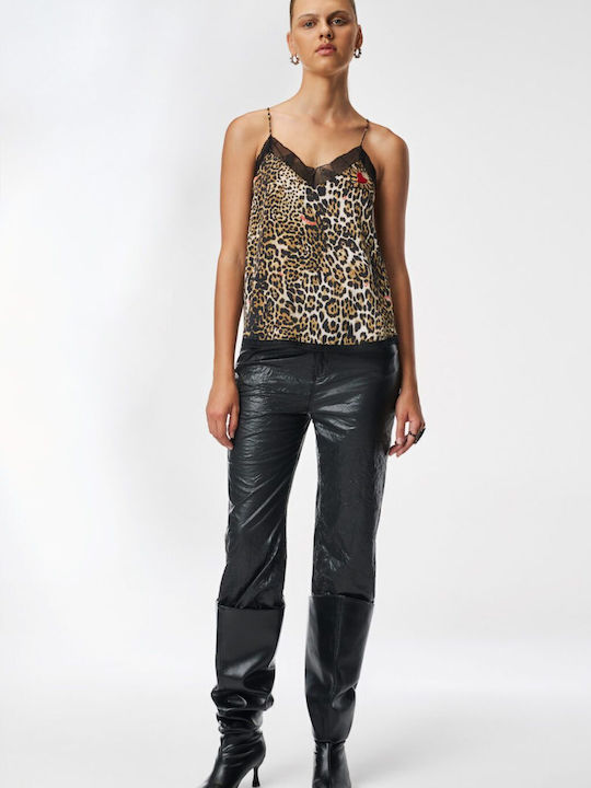 Cloud9 by L Women's Satin Lingerie Top Animal Print Cloud Dancer