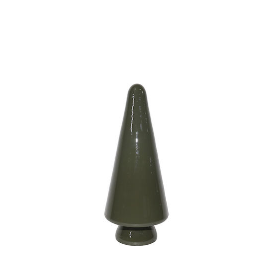 Decorativ De Crăciun Cu Lumină LED Arbore De Sticlă Verde 18 Cm 2 Bucăți
