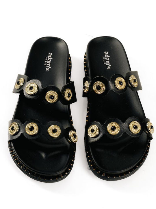 Adam's Shoes Γυναικεία Σανδάλια Flatforms Μαύρα