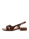 Leather Women's Sandals Brown