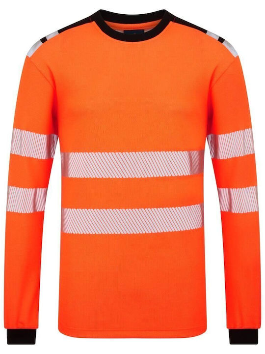 Portwest Men's Work Shirt Orange with Reflective Tapes