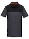 Portwest Men's Work Shirt Polo Gray with Reflective Tapes