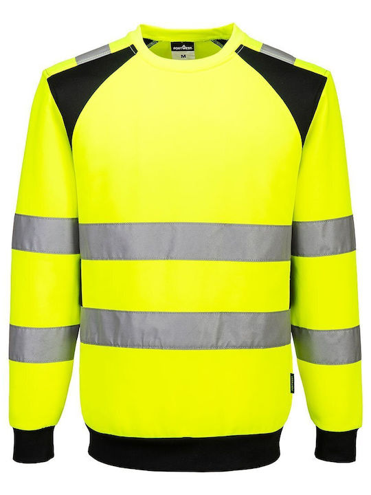 Portwest CD805 Männliche Arbeitshemden und T-Shirts Gelbe mit reflektierenden Bändern