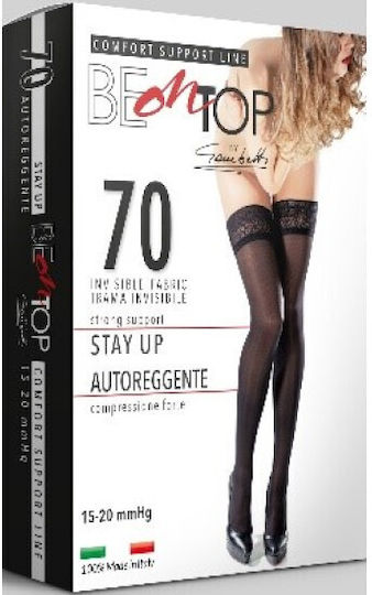 Be On Top Чорапи Високо Бедро със Силикон 17-18 mmHg 70 ДЕН Бежов