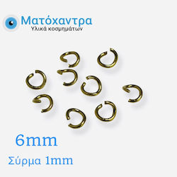 Steel Link 6x1mm Gold 70 Pieces