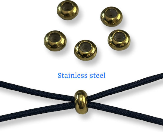 Steel Gold Bead Clasp Silicone 6x3mm 12 Pieces