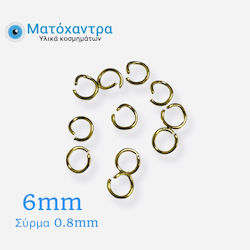 Steel Link 6x0.8mm Gold 70 Pieces