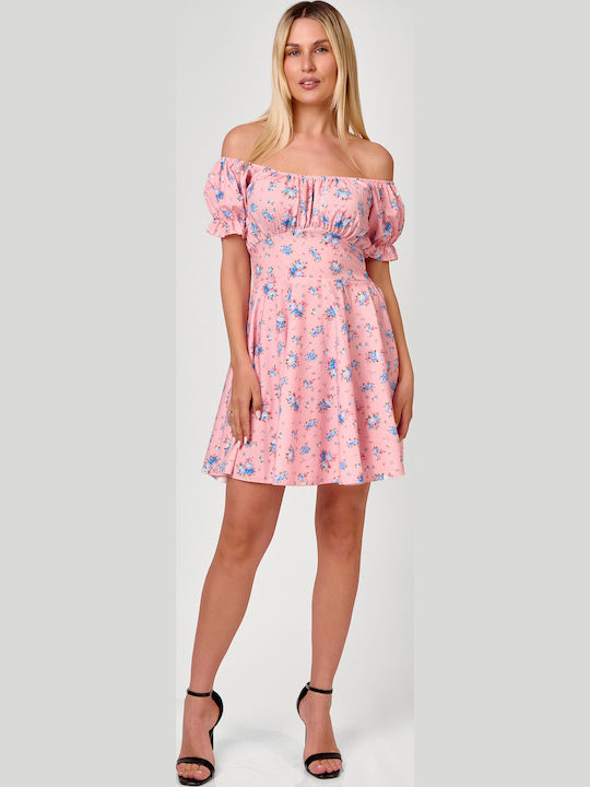 Summer Mini Evening Dress Pink