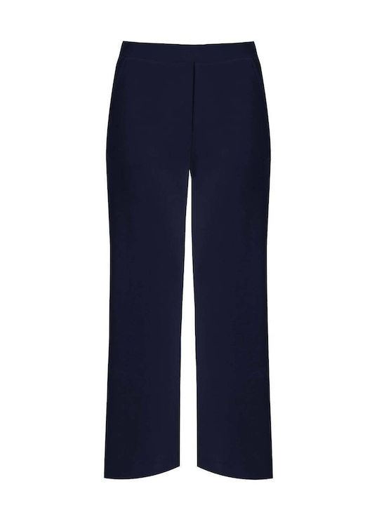 Pantaloni Largi Dama Cu Cauciuc Albastru