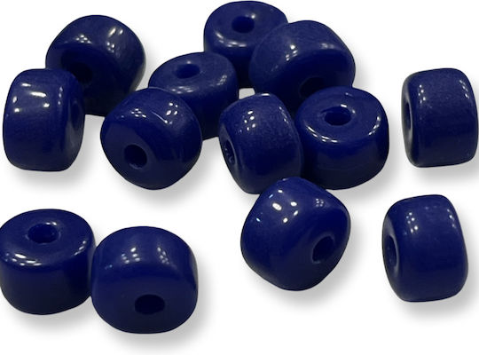Glass Bead Washer Blue 8*5mm 50 pcs