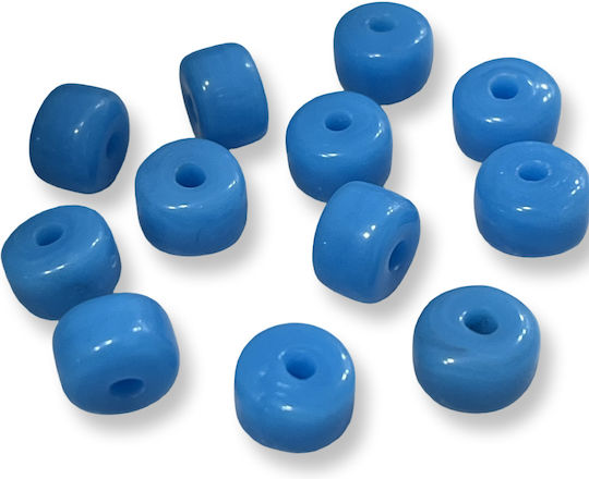 Glass Bead Rivet Blue 8*5mm 50 Pieces