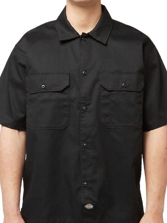 Work Shirt Къс Ръкав Пухкащо Черна