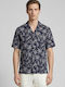 Short Sleeve Linen Shirt Navy
